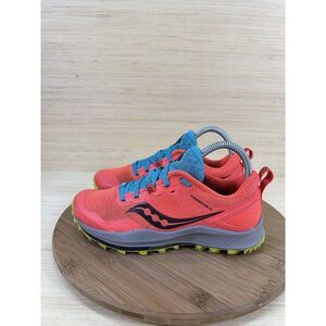 Saucony Peregrine 10 Citron Red Athletic Running Shoes Womens Size 6